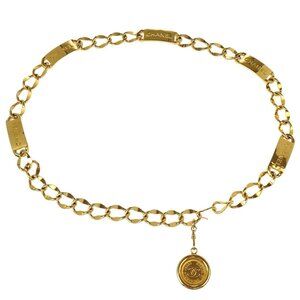 Chanel Chain Belt Medallion Gold Small Good 166083